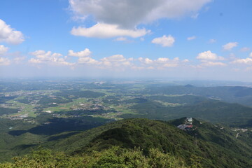 夏の茨城県の筑波山の登山