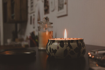 candle flame in the dark