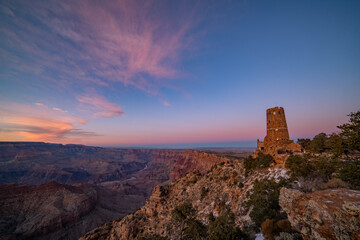 Fototapeta na wymiar Desert View Watchtown at the Grand Canyon