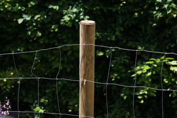 Close-up of a fence around a pasture