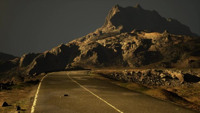 Country road through the beautiful mountain landscape