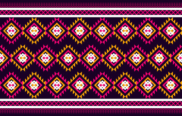 Ikat ethnic geometric oriental seamless pattern traditional design for background,wallpaper,clothing,wrapping,Batik,fabric