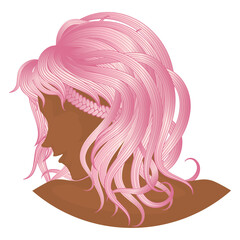 Messy female hairstyle with braid