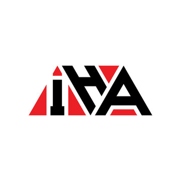 IHA triangle letter logo design with triangle shape. IHA triangle logo design monogram. IHA triangle vector logo template with red color. IHA triangular logo Simple, Elegant, and Luxurious Logo...