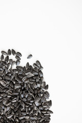 Black sunflower seeds. Black sunflower seeds for texture or background.