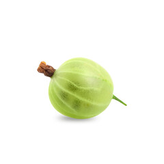 One fresh ripe gooseberry isolated on white