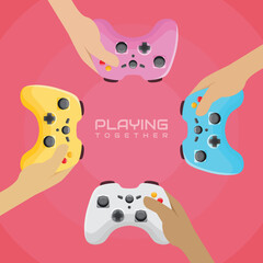Gaming Together Playing with Friends © coretan