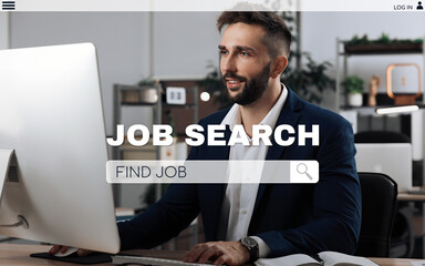 Homepage of employment website. Job search engine