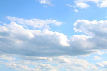 Picturesque view of blue sky with fluffy clouds