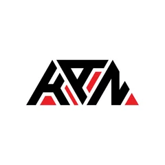 Foto op Aluminium KAN triangle letter logo design with triangle shape. KAN triangle logo design monogKAm. KAN triangle vector logo template with red color. KAN triangular logo Simple, Elegant, and Luxurious Logo... © mamun25g