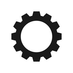 Gear setting. Isolated black gears mechanism and cog wheel on white background. Progress or construction concept. Cogwheel. Vector illustration