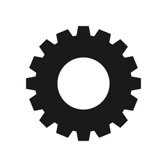 Gear setting. Isolated black gears mechanism and cog wheel on white background. Progress or construction concept. Cogwheel. Vector illustration