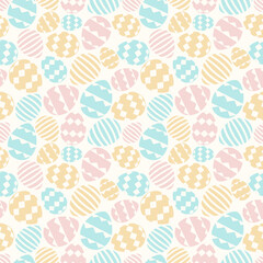 Vector easter eggs seamless pattern cute color style for printing on fabric, scrapbooking, decoration, gift wrap, promotion, banner, greeting card, sale, party poster, stamp, label, special offer