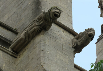 Cathedral of Ely. 11th to 15th century. Detail of gargoyles in the Gothic buttresses.
Anglia....