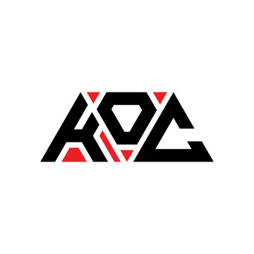 KOC triangle letter logo design with triangle shape. KOC triangle logo design monogram. KOC triangle vector logo template with red color. KOC triangular logo Simple, Elegant, and Luxurious Logo...