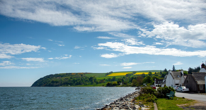 Cromarty and coastal landscape view, Ross and Cromarty, Highlands, Scotland, UK