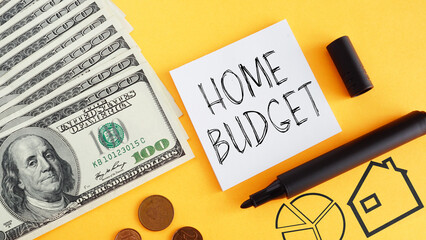 Home budget is shown using the text
