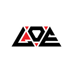LOE triangle letter logo design with triangle shape. LOE triangle logo design monogram. LOE triangle vector logo template with red color. LOE triangular logo Simple, Elegant, and Luxurious Logo... © mamun25g