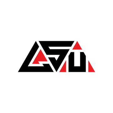 LSU triangle letter logo design with triangle shape. LSU triangle logo design monogram. LSU triangle vector logo template with red color. LSU triangular logo Simple, Elegant, and Luxurious Logo...