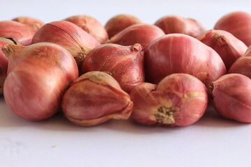 shallots on a white background