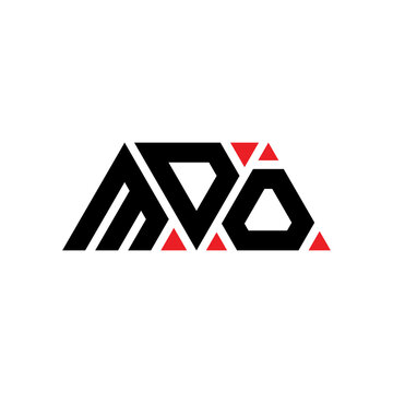MDO triangle letter logo design with triangle shape. MDO triangle logo design monogram. MDO triangle vector logo template with red color. MDO triangular logo Simple, Elegant, and Luxurious Logo...
