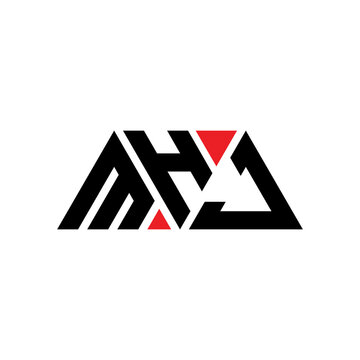 MHJ triangle letter logo design with triangle shape. MHJ triangle logo design monogram. MHJ triangle vector logo template with red color. MHJ triangular logo Simple, Elegant, and Luxurious Logo...