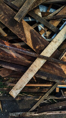 Pile of scrap wood from old house