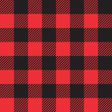 Buffalo plaid red seamless pattern. Checkered repeat background.
