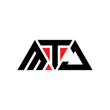 MTJ triangle letter logo design with triangle shape. MTJ triangle logo design monogram. MTJ triangle vector logo template with red color. MTJ triangular logo Simple, Elegant, and Luxurious Logo...
