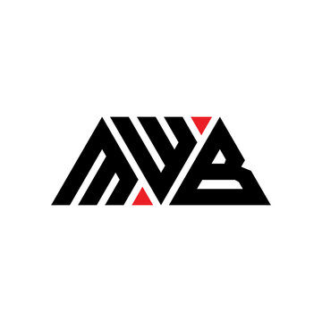 MWB triangle letter logo design with triangle shape. MWB triangle logo design monogram. MWB triangle vector logo template with red color. MWB triangular logo Simple, Elegant, and Luxurious Logo...