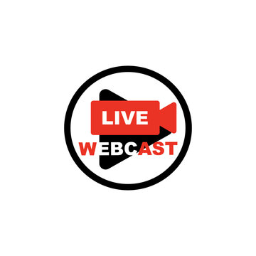 Live Webcast Button, icon. Vector stock illustration. 