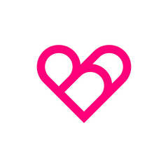 Letter B heart minimal logo design