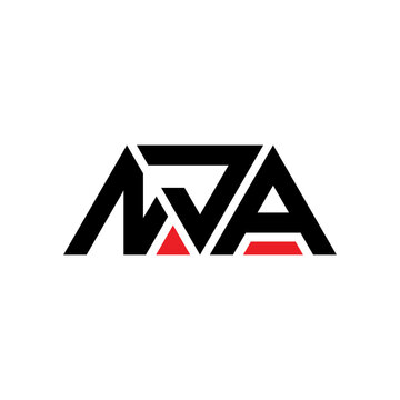 NJA triangle letter logo design with triangle shape. NJA triangle logo design monogram. NJA triangle vector logo template with red color. NJA triangular logo Simple, Elegant, and Luxurious Logo...