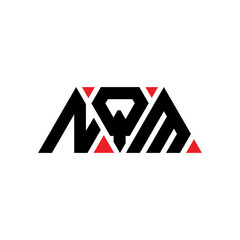 Obraz premium NQM triangle letter logo design with triangle shape. NQM triangle logo design monogram. NQM triangle vector logo template with red color. NQM triangular logo Simple, Elegant, and Luxurious Logo...