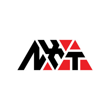 NXT triangle letter logo design with triangle shape. NXT triangle logo design monogram. NXT triangle vector logo template with red color. NXT triangular logo Simple, Elegant, and Luxurious Logo...