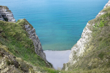 Normandy landscape of white cliffs 