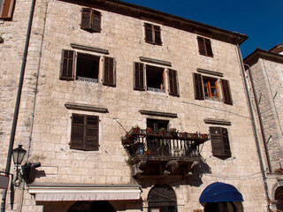 Street view of the old town of Kotor, Montenegro