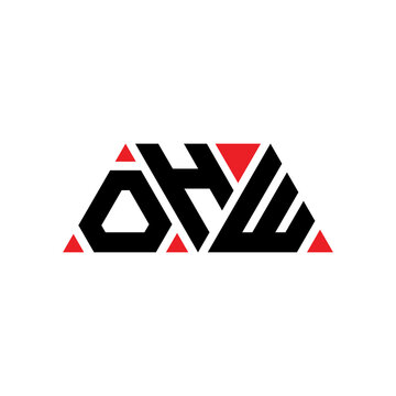 OHW triangle letter logo design with triangle shape. OHW triangle logo design monogram. OHW triangle vector logo template with red color. OHW triangular logo Simple, Elegant, and Luxurious Logo...