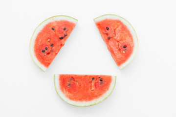 Watermelon pattern. Red watermelon on white background. Summer concept.