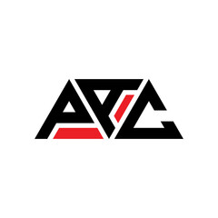 PAC triangle letter logo design with triangle shape. PAC triangle logo design monogram. PAC triangle vector logo template with red color. PAC triangular logo Simple, Elegant, and Luxurious Logo...
