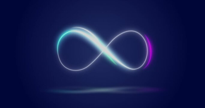 Animation of infinity symbol over navy background