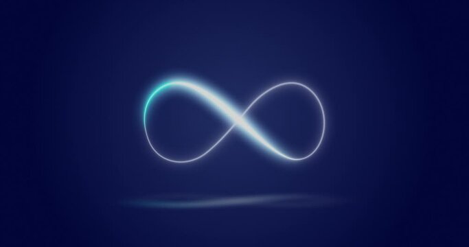 Animation of infinity symbol over navy background