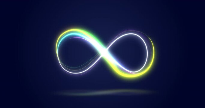 Animation of infinity symbol over navy background