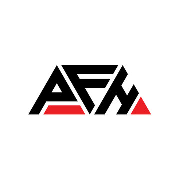 PFH triangle letter logo design with triangle shape. PFH triangle logo design monogram. PFH triangle vector logo template with red color. PFH triangular logo Simple, Elegant, and Luxurious Logo...