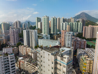 Top view of Hong Kong city