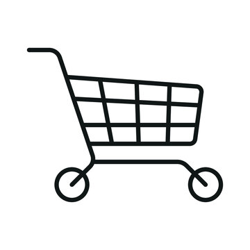  Shopping trolley icon - editable stroke