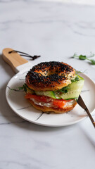 Bagel with salmon