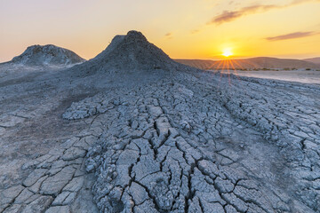 Mud volcanoes in the mountains of Gobustan