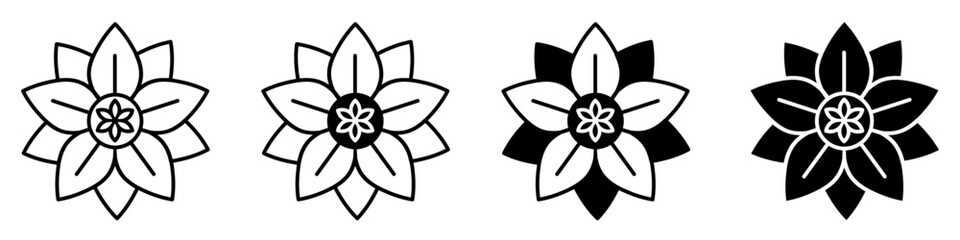 Flowers icon vector set. garden illustration sign collection. Flora symbol or logo.