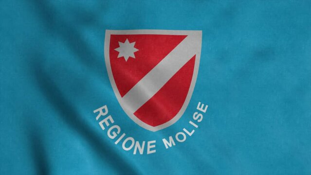 Molise region flag, Italy, waving in the wind, background